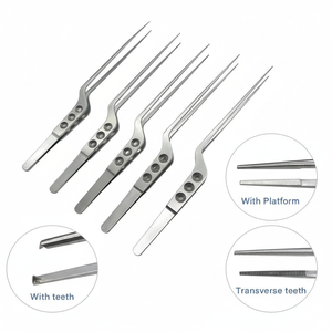 Neurosurgery Micro Tweezers Set of 5 pcs Surgery Forceps With teeth Neuro