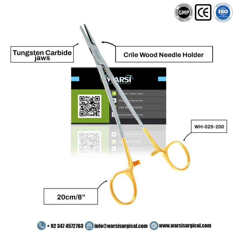 Crile Wood Needle Holder TC 20 cm