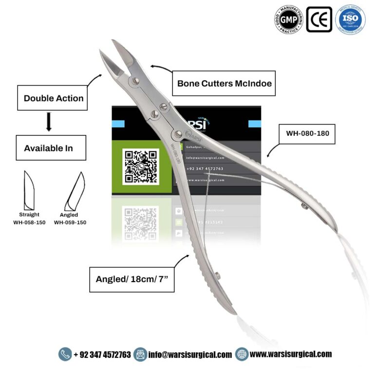 McIndoe Double Action Bone Cutter 18 cm Angled — High Leverage Orthopedic Shear