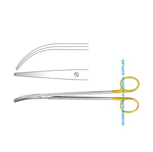 Metzenbaum-Thorek Dissecting Scissors 20cm Gold Plated Handle Tungsten Carbide Edge Stainless Steel